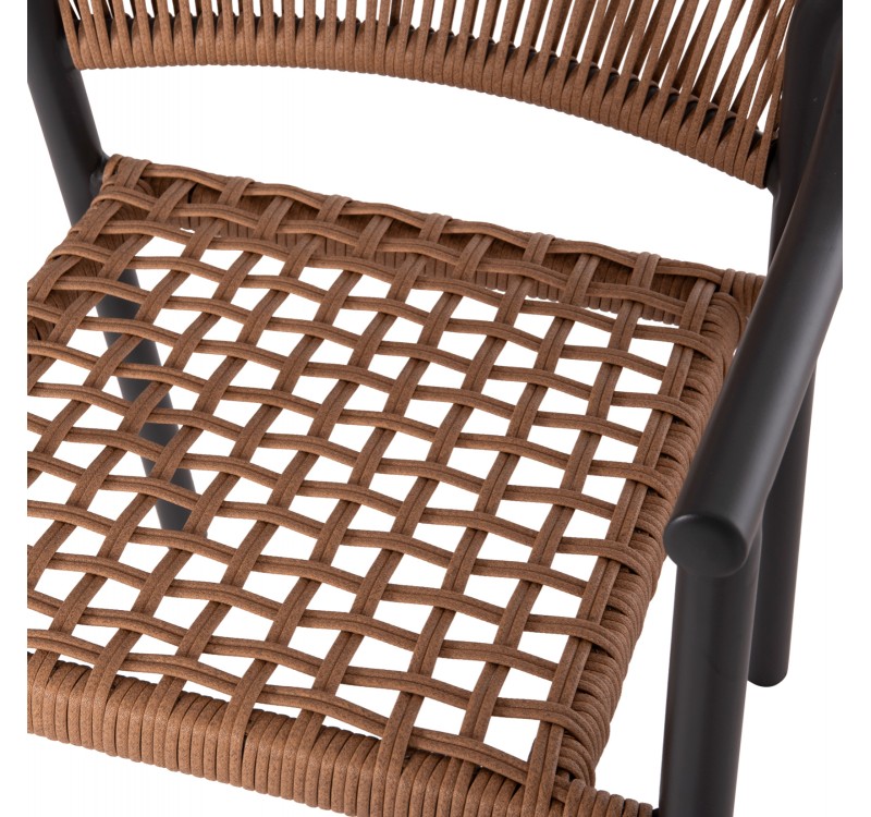 ΠΟΛΥΘΡΟΝΑ KERLY HM6050.10 ΑΛΟΥΜΙΝΙΟ ΣΚΟΥΡΟ ΓΚΡΙ--ΜΠΕΖ ΣΥΝΘΕΤΙΚΟ RATTAN 54x58,5x76Υεκ