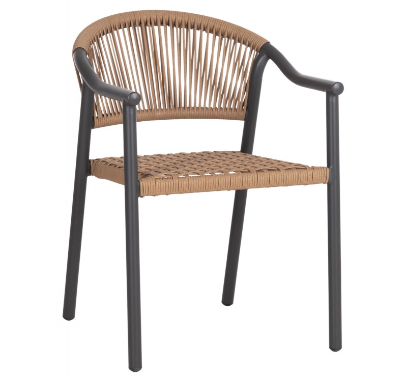 ΠΟΛΥΘΡΟΝΑ KERLY HM6050.10 ΑΛΟΥΜΙΝΙΟ ΣΚΟΥΡΟ ΓΚΡΙ--ΜΠΕΖ ΣΥΝΘΕΤΙΚΟ RATTAN 54x58,5x76Υεκ