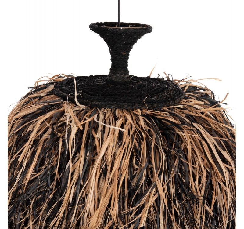 ΦΩΤΙΣΤΙΚΟ ΟΡΟΦΗΣ ORDEM HM4716 ΚΑΠΕΛΟ ΙΝΕΣ SISAL & ΜΠΑΝΑΝΑΣ-ΜΑΥΡΟ & ΦΥΣΙΚΟ Φ60x50Υεκ