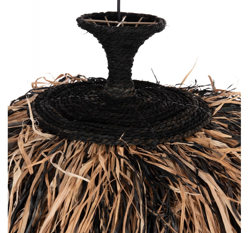 ΦΩΤΙΣΤΙΚΟ ΟΡΟΦΗΣ ORDEM HM4716 ΚΑΠΕΛΟ ΙΝΕΣ SISAL & ΜΠΑΝΑΝΑΣ-ΜΑΥΡΟ & ΦΥΣΙΚΟ Φ60x50Υεκ
