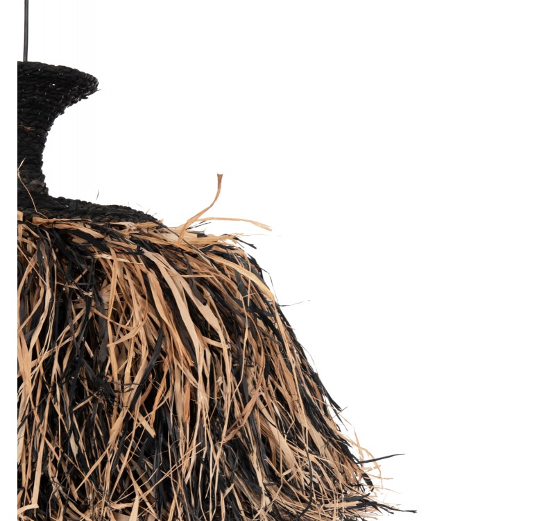 ΦΩΤΙΣΤΙΚΟ ΟΡΟΦΗΣ ORDEM HM4716 ΚΑΠΕΛΟ ΙΝΕΣ SISAL & ΜΠΑΝΑΝΑΣ-ΜΑΥΡΟ & ΦΥΣΙΚΟ Φ60x50Υεκ