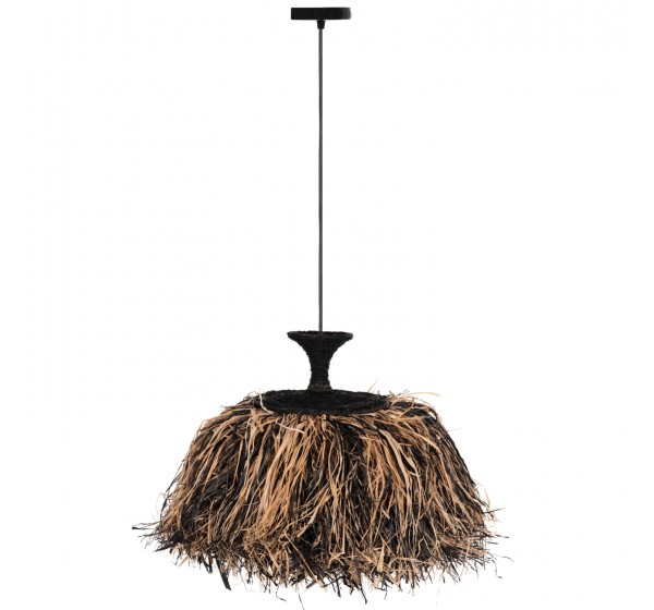 ΦΩΤΙΣΤΙΚΟ ΟΡΟΦΗΣ ORDEM HM4716 ΚΑΠΕΛΟ ΙΝΕΣ SISAL & ΜΠΑΝΑΝΑΣ-ΜΑΥΡΟ & ΦΥΣΙΚΟ Φ60x50Υεκ