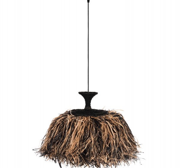 ΦΩΤΙΣΤΙΚΟ ΟΡΟΦΗΣ ORDEM HM4716 ΚΑΠΕΛΟ ΙΝΕΣ SISAL & ΜΠΑΝΑΝΑΣ-ΜΑΥΡΟ & ΦΥΣΙΚΟ Φ60x50Υεκ