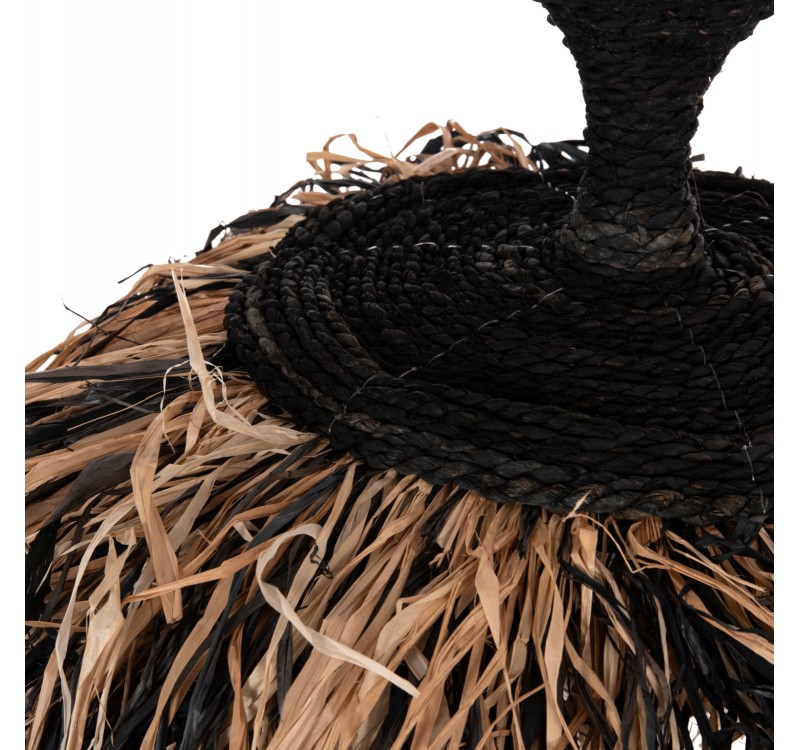ΦΩΤΙΣΤΙΚΟ ΟΡΟΦΗΣ ORDEM HM4716 ΚΑΠΕΛΟ ΙΝΕΣ SISAL & ΜΠΑΝΑΝΑΣ-ΜΑΥΡΟ & ΦΥΣΙΚΟ Φ60x50Υεκ