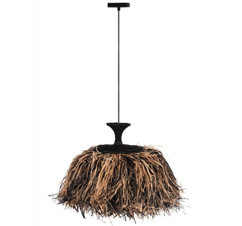 ΦΩΤΙΣΤΙΚΟ ΟΡΟΦΗΣ ORDEM HM4716 ΚΑΠΕΛΟ ΙΝΕΣ SISAL & ΜΠΑΝΑΝΑΣ-ΜΑΥΡΟ & ΦΥΣΙΚΟ Φ60x50Υεκ