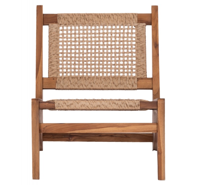 ΚΑΡΕΚΛΑ LOUNGE LUKILLA HM9913 ΞΥΛΟ TEAK ΣΕ ΦΥΣΙΚΟ--ΣΥΝΘ.ΣΧΟΙΝΙ ΜΠΕΖ 55,5x74x65Υεκ.