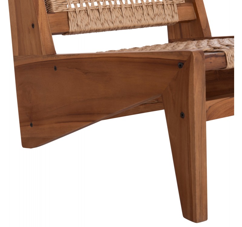 ΚΑΡΕΚΛΑ LOUNGE LUKILLA HM9913 ΞΥΛΟ TEAK ΣΕ ΦΥΣΙΚΟ--ΣΥΝΘ.ΣΧΟΙΝΙ ΜΠΕΖ 55,5x74x65Υεκ.