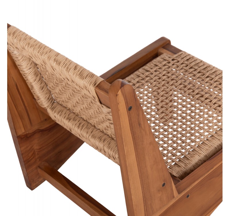ΚΑΡΕΚΛΑ LOUNGE LUKILLA HM9913 ΞΥΛΟ TEAK ΣΕ ΦΥΣΙΚΟ--ΣΥΝΘ.ΣΧΟΙΝΙ ΜΠΕΖ 55,5x74x65Υεκ.