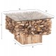 ΤΡΑΠΕΖΙ ΣΑΛΟΝΙΟΥ ΤΕΤΡΑΓΩΝΟ SPARROW HM9961 DRIFTWOOD--ΓΥΑΛΙ 75x75x51Υεκ.