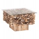 ΤΡΑΠΕΖΙ ΣΑΛΟΝΙΟΥ ΤΕΤΡΑΓΩΝΟ SPARROW HM9961 DRIFTWOOD--ΓΥΑΛΙ 75x75x51Υεκ.
