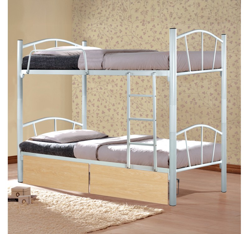 ΚΟΥΚΕΤΑ FLOOR HM21123.01 ΜΕΤΑΛΛΙΚΗ ΛΕΥΚΗ ΜΕ 2 ΕΠΙΔΑΠΕΔΙΑ ΣΥΡΤΑΡΙΑ SONAMA 200x91,5x177,5Yεκ
