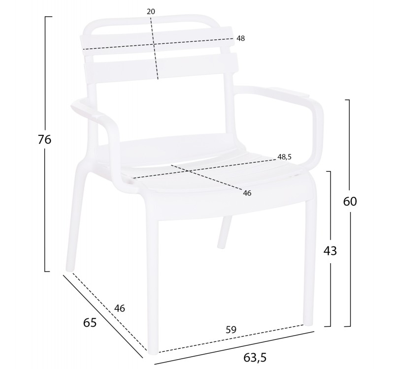 ΠΟΛΥΘΡΟΝΑ ΣΑΛΟΝΙΟΥ ΠΟΛΥΠΡΟΠΥΛΕΝΙΟΥ KORVER HM6333.01 ΛΕΥΚΗ 63.5x65x76Υεκ.