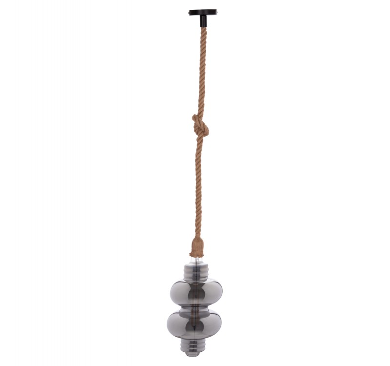 ΦΩΤΙΣΤΙΚΟ ΟΡΟΦΗΣ ΚΡΕΜΑΣΤΟ ΜΕ ΛΑΜΠΤΗΡΑ HM11929.02--ΣΧΟΙΝΙ 1m ΠΑΧΟΥΣ 2cm-ΝΤΟΥΙ Ε27