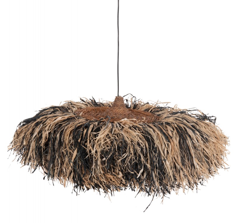 ΦΩΤΙΣΤΙΚΟ ΟΡΟΦΗΣ ORDEM HM4715 ΚΑΠΕΛΟ ΙΝΕΣ SISAL & ΜΠΑΝΑΝΑΣ-ΜΑΥΡΟ & ΦΥΣΙΚΟ Φ75εκ