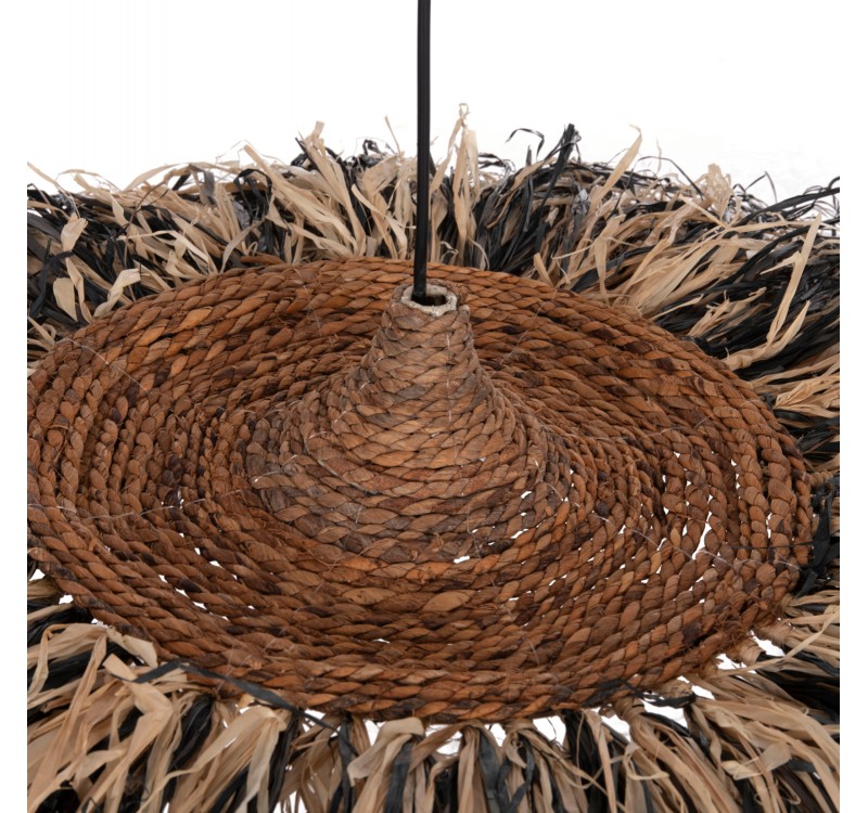 ΦΩΤΙΣΤΙΚΟ ΟΡΟΦΗΣ ORDEM HM4715 ΚΑΠΕΛΟ ΙΝΕΣ SISAL & ΜΠΑΝΑΝΑΣ-ΜΑΥΡΟ & ΦΥΣΙΚΟ Φ75εκ