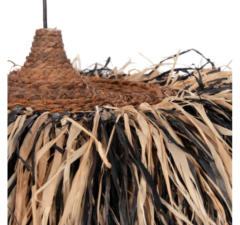 ΦΩΤΙΣΤΙΚΟ ΟΡΟΦΗΣ ORDEM HM4715 ΚΑΠΕΛΟ ΙΝΕΣ SISAL & ΜΠΑΝΑΝΑΣ-ΜΑΥΡΟ & ΦΥΣΙΚΟ Φ75εκ