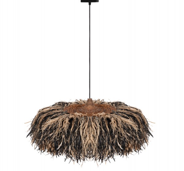 ΦΩΤΙΣΤΙΚΟ ΟΡΟΦΗΣ ORDEM HM4715 ΚΑΠΕΛΟ ΙΝΕΣ SISAL & ΜΠΑΝΑΝΑΣ-ΜΑΥΡΟ & ΦΥΣΙΚΟ Φ75εκ