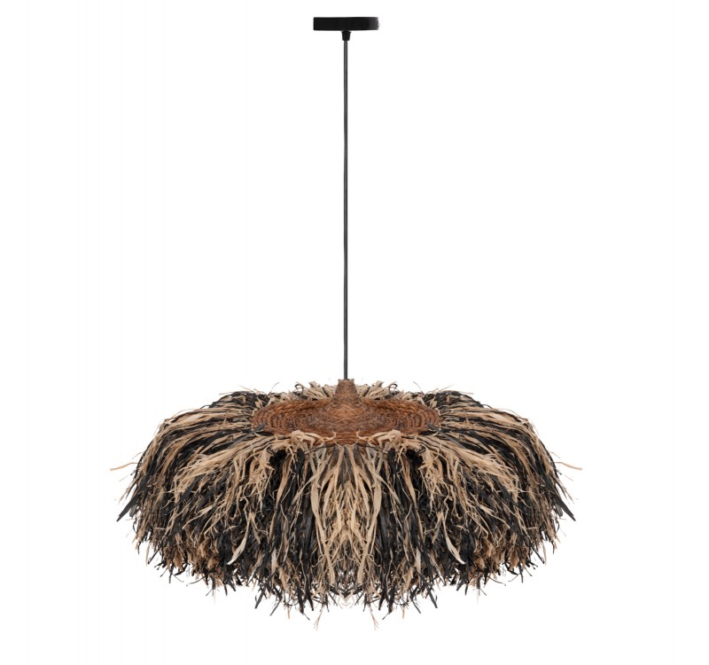 ΦΩΤΙΣΤΙΚΟ ΟΡΟΦΗΣ ORDEM HM4715 ΚΑΠΕΛΟ ΙΝΕΣ SISAL & ΜΠΑΝΑΝΑΣ-ΜΑΥΡΟ & ΦΥΣΙΚΟ Φ75εκ