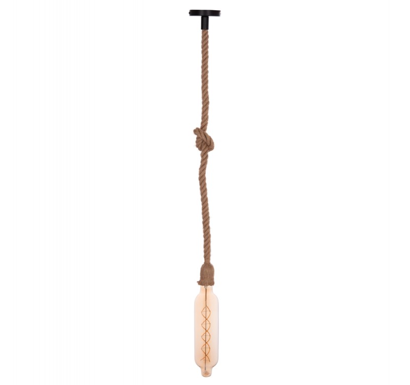 ΦΩΤΙΣΤΙΚΟ ΟΡΟΦΗΣ ΚΡΕΜΑΣΤΟ ΜΕ ΛΑΜΠΤΗΡΑ HM11931.01--ΣΧΟΙΝΙ 1m ΠΑΧΟΥΣ 2cm-ΝΤΟΥΙ Ε27