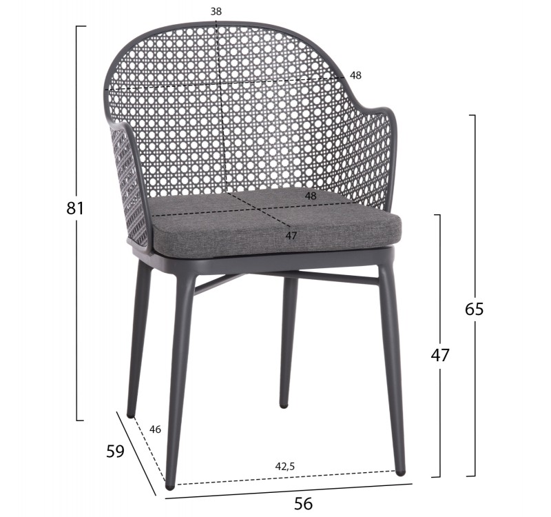 ΣΕΤ LOUNGE 3TMX ΕΞ.ΧΩΡΟΥ OREGO HM21107.01 ΑΛΟΥΜΙΝΙΟ & ΜΕΤΑΛΛΟ ΣΕ ΣΚΟΥΡΟ ΓΚΡΙ