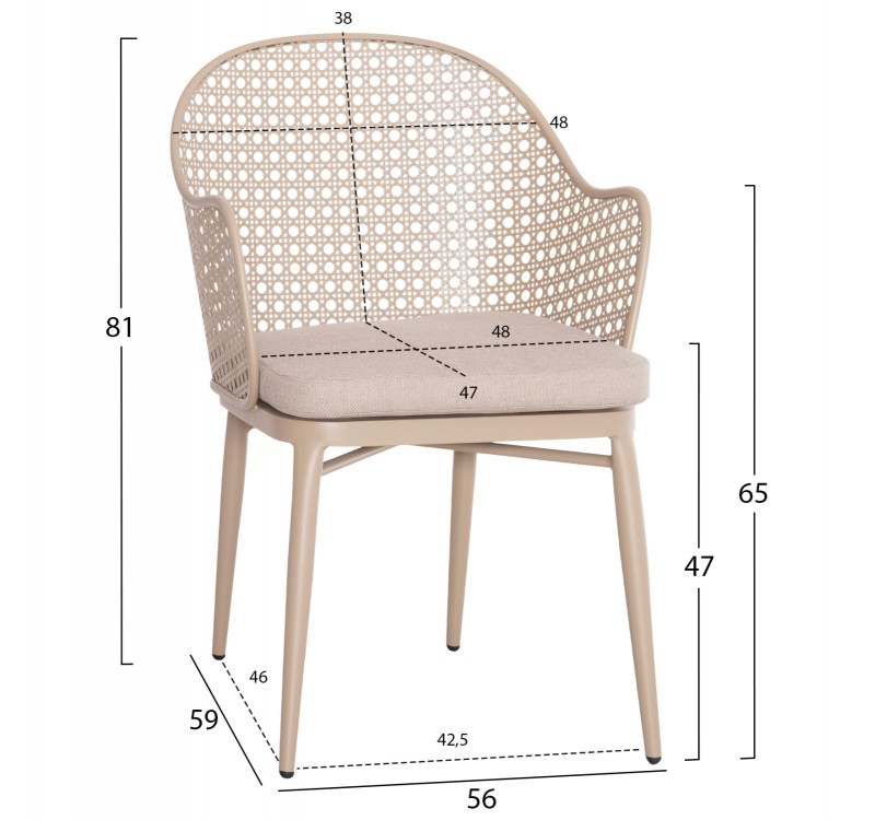ΣΕΤ LOUNGE 3TMX ΕΞ.ΧΩΡΟΥ OREGO HM21107.03 ΑΛΟΥΜΙΝΙΟ & ΜΕΤΑΛΛΟ ΣΕ ΚΑΠΟΥΤΣΙΝΟ