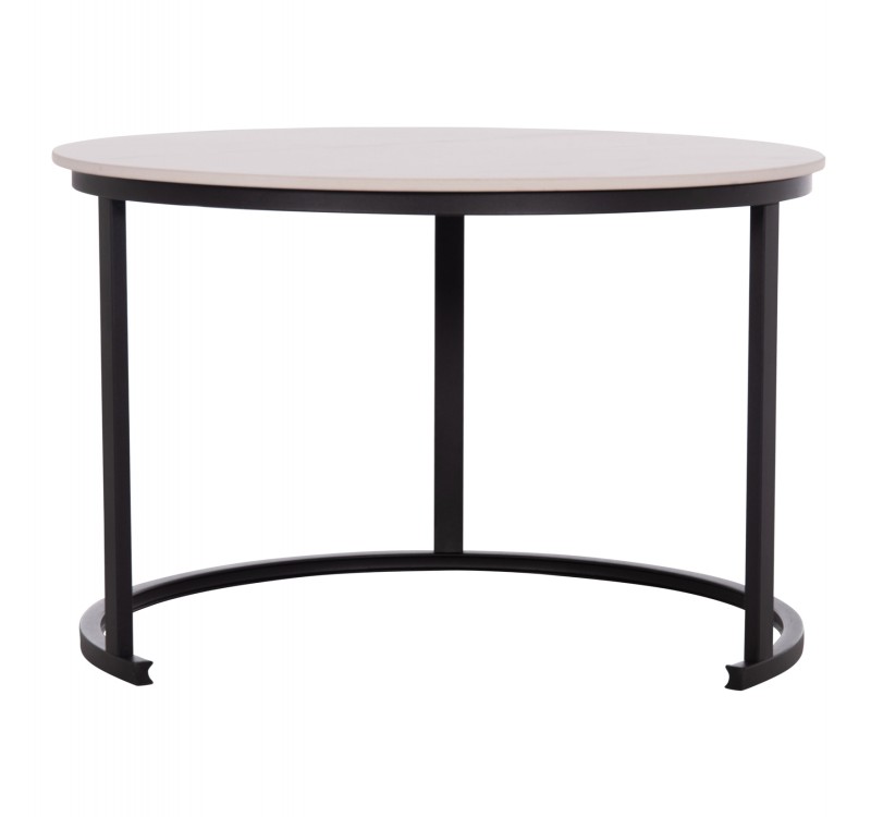 ΤΡΑΠΕΖΙA ΣΑΛΟΝΙΟΥ ΣΕΤ 2ΤΜΧ TALOS ΚΕΡΑΜΙΚΟ TOP ΜΕ ΟΨΗ ΛΕΥΚΟΥ ΜΑΡΜΑΡΟΥ HM18140.01 Φ70+Φ50