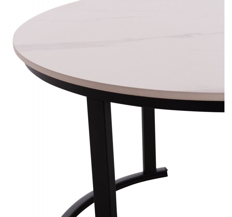 ΤΡΑΠΕΖΙA ΣΑΛΟΝΙΟΥ ΣΕΤ 2ΤΜΧ TALOS ΚΕΡΑΜΙΚΟ TOP ΜΕ ΟΨΗ ΛΕΥΚΟΥ ΜΑΡΜΑΡΟΥ HM18140.01 Φ70+Φ50