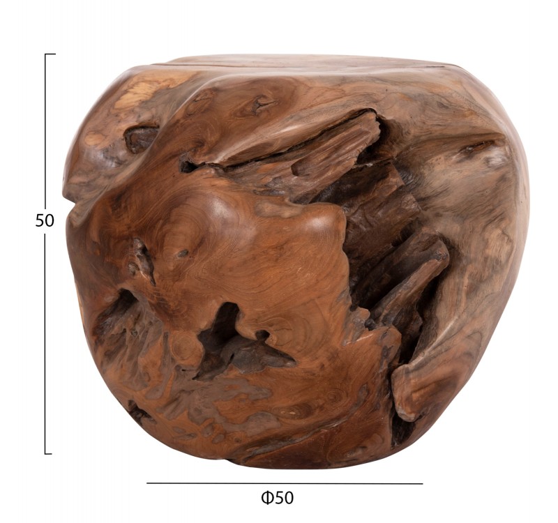 ΒΟΗΘΗΤΙΚΟ ΤΡΑΠΕΖΙ LOGGY HM18295 ΞΥΛΟ TEAK--ΦΥΣΙΚΟ 50x50x50Υεκ.