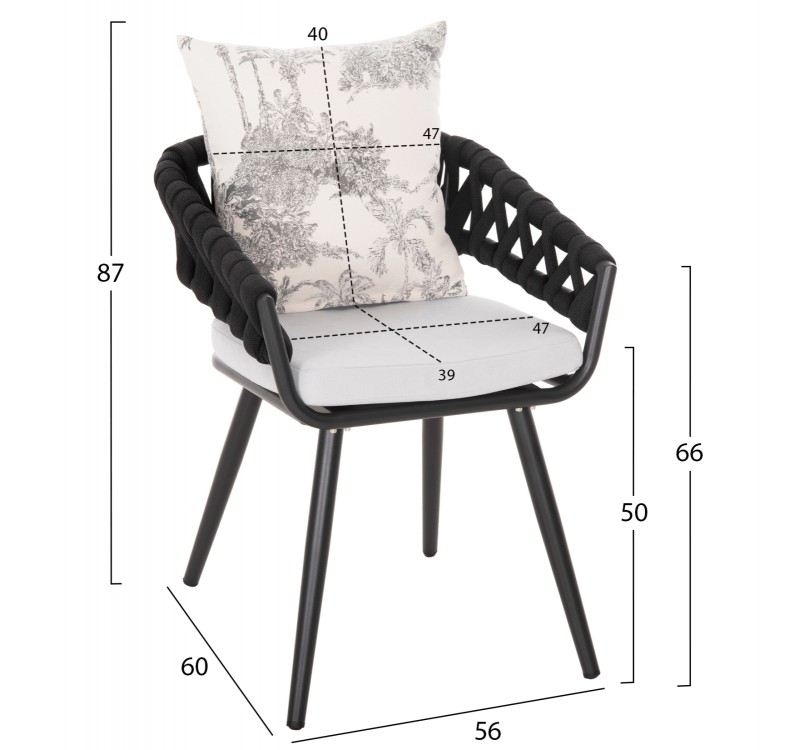 ΣΕΤ ΤΡΑΠΕΖΑΡΙΑΣ ΕΞ.ΧΩΡΟΥ 7ΤΜΧ KRUM HM21156 ΣΚΟΥΡΟ ΓΚΡΙ ΑΛΟΥΜΙΝΙΟ & P.Ε.ΣΧΟΙΝΙ