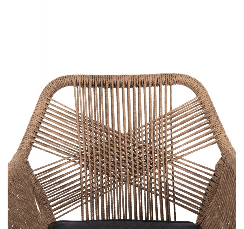 ΣΕΤ ΤΡΑΠΕΖΑΡΙΑΣ ΕΞ.ΧΩΡΟΥ 7ΤΜΧ KRUM HM21151 ΣΚΟΥΡΟ ΓΚΡΙ ΑΛΟΥΜΙΝΙΟ-P.E.RATTAN