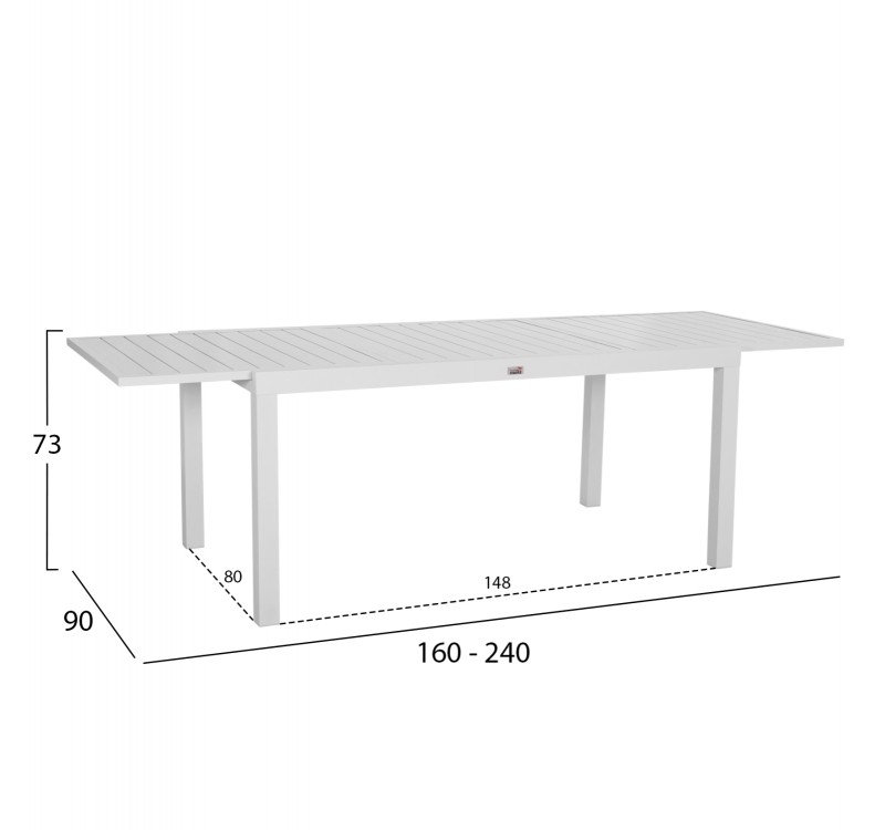 ΣΕΤ ΤΡΑΠΕΖΑΡΙΑΣ ΕΞ.ΧΩΡΟΥ 7ΤΜΧ KRUM HM21132 ΛΕΥΚΟ ΑΛΟΥΜΙΝΙΟ--P.E.TWISTED RATTAN
