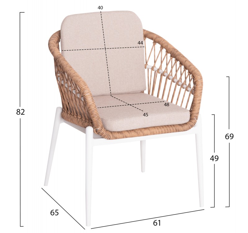 ΣΕΤ ΤΡΑΠΕΖΑΡΙΑΣ ΕΞ.ΧΩΡΟΥ 7ΤΜΧ KRUM HM21149 ΛΕΥΚΟ ΑΛΟΥΜΙΝΙΟ--P.E.RATTAN