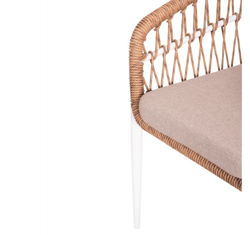 ΣΕΤ ΤΡΑΠΕΖΑΡΙΑΣ ΕΞ.ΧΩΡΟΥ 7ΤΜΧ KRUM HM21149 ΛΕΥΚΟ ΑΛΟΥΜΙΝΙΟ--P.E.RATTAN