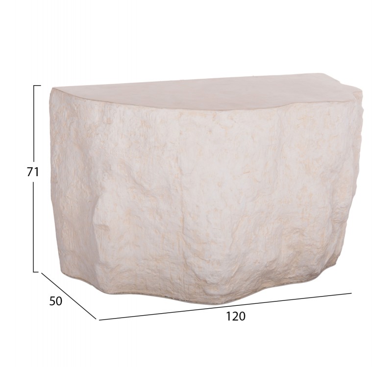 ΚΟΝΣΟΛΑ ΒΡΑΧΟΣ INTERON HM18152.02 FIBER CEMENT ΣΕ ΛΕΥΚΟ--120x50x71Υεκ.