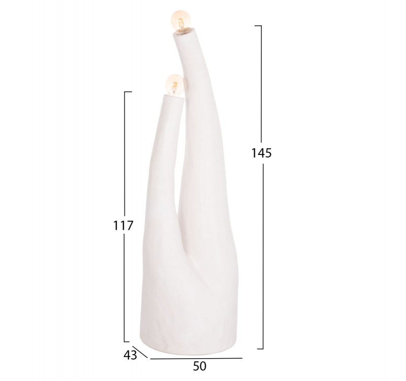 ΔΙΑΚΟΣΜΗΤΙΚΟ ΦΩΤΙΣΤΙΚΟ ΔΑΠΕΔΟΥ TUSKEN HM4702.02 FIBER CEMENT-ΛΕΥΚΟ 50x43x145Υεκ