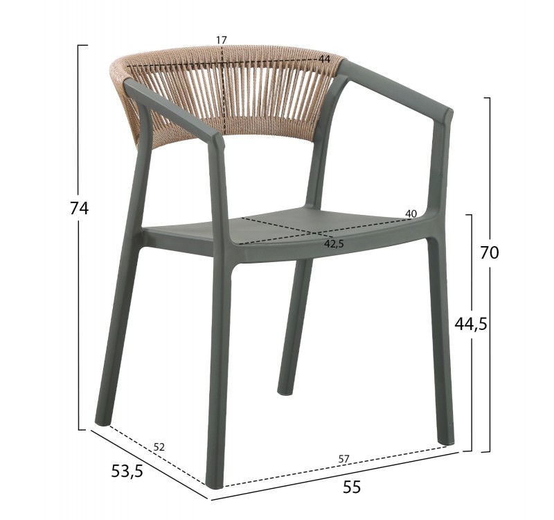 ΠΟΛΥΘΡΟΝΑ ΠΟΛΥΠΡΟΠΥΛΕΝΙΟΥ BOGI HM6240.05 OLIVE GREEN--P.P. ΜΠΕΖ ΣΧΟΙΝΙ 56,5x53x80Υεκ
