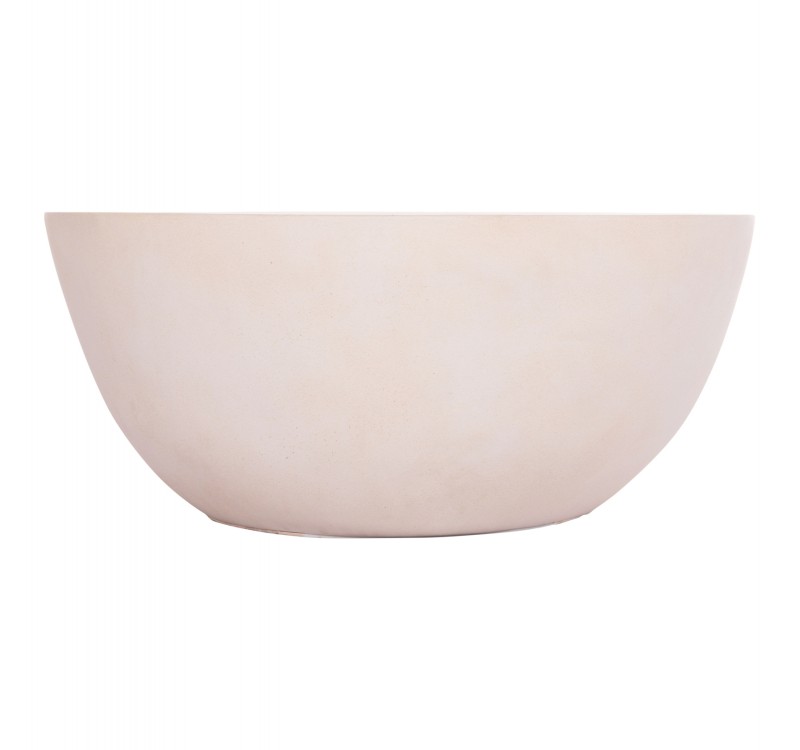 ΤΡΑΠΕΖΙ ΣΑΛΟΝΙΟΥ ΣΤΡΟΓΓΥΛΟ ALLAN HM18162.02 FIBER CEMENT ΣΕ ΛΕΥΚΟ--Φ92x49Υεκ.