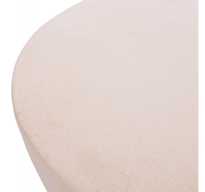 ΤΡΑΠΕΖΙ ΣΑΛΟΝΙΟΥ ΣΤΡΟΓΓΥΛΟ ALLAN HM18162.02 FIBER CEMENT ΣΕ ΛΕΥΚΟ--Φ92x49Υεκ.