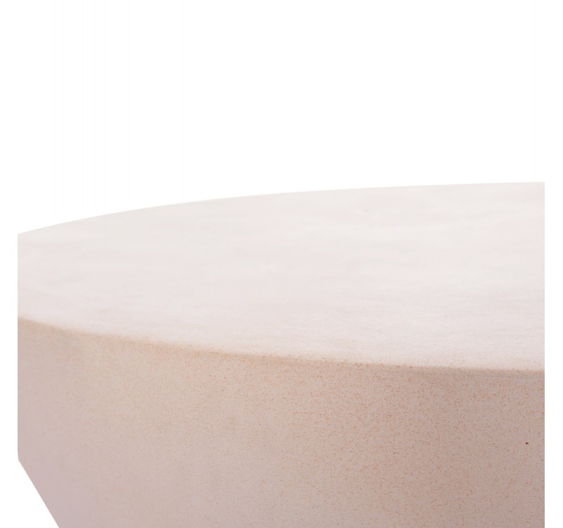 ΤΡΑΠΕΖΙ ΣΑΛΟΝΙΟΥ ΣΤΡΟΓΓΥΛΟ ALLAN HM18162.02 FIBER CEMENT ΣΕ ΛΕΥΚΟ--Φ92x49Υεκ.