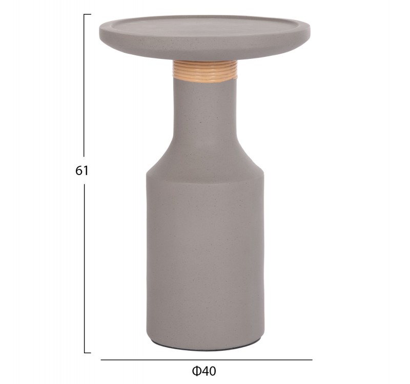 ΒΟΗΘΗΤΙΚΟ ΤΡΑΠΕΖΙ TRED(T) HM18169.03 FIBER CEMENT ΓΚΡΙ-ΦΥΣΙΚΟ RATTAN--Φ40x61Υεκ.