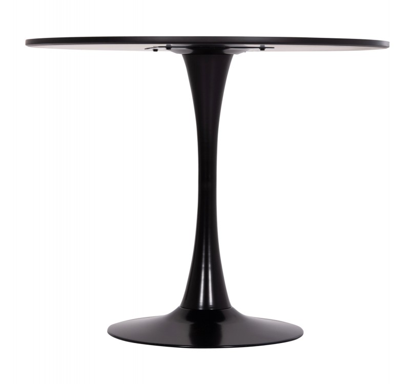 ΤΡΑΠΕΖΙ ΣΤΡΟΓΓΥΛΟ BROLIN HM18141.02 MDF TOP-ΒΑΣΗ ΜΕΤΑΛΛΙΚΗ--ΜΑΥΡΟ Φ90x73Υεκ