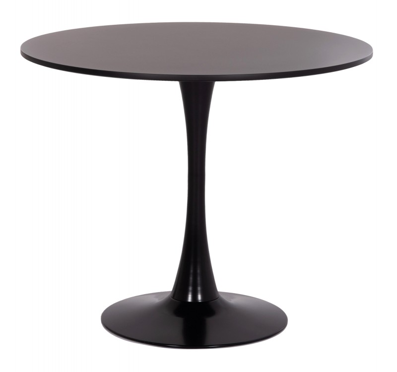 ΤΡΑΠΕΖΙ ΣΤΡΟΓΓΥΛΟ BROLIN HM18141.02 MDF TOP-ΒΑΣΗ ΜΕΤΑΛΛΙΚΗ--ΜΑΥΡΟ Φ90x73Υεκ