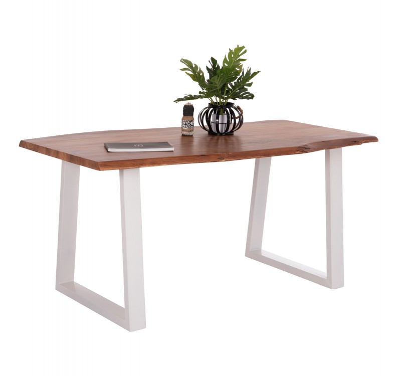 ΤΡΑΠΕΖΙ ΤΡΑΠΕΖΑΡΙΑΣ MONTANA HM8336.12 ΞΥΛΟ ΑΚΑΚΙΑΣ 4εκ.ΠΑΧΟΣ-ΛΕΥΚΑ ΠΟΔΙΑ 160X90X77Υεκ.