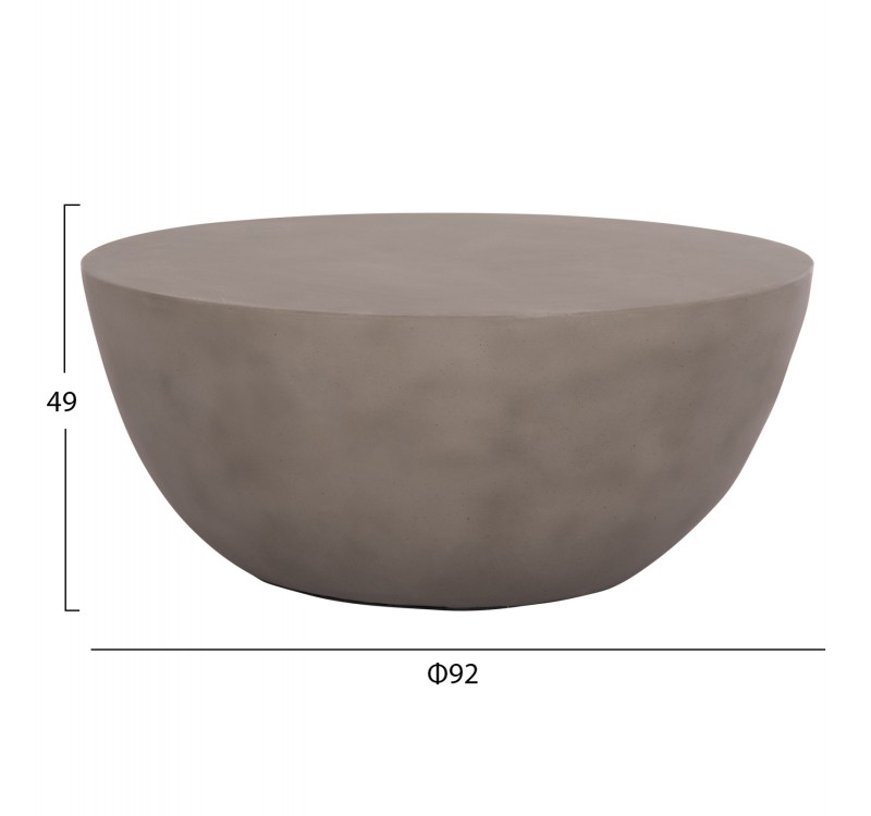 ΤΡΑΠΕΖΙ ΣΑΛΟΝΙΟΥ ΣΤΡΟΓΓΥΛΟ ALLAN HM18162.03 FIBER CEMENT ΣΕ ΓΚΡΙ--Φ92x49Υεκ.