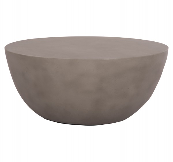 ΤΡΑΠΕΖΙ ΣΑΛΟΝΙΟΥ ΣΤΡΟΓΓΥΛΟ ALLAN HM18162.03 FIBER CEMENT ΣΕ ΓΚΡΙ--Φ92x49Υεκ.