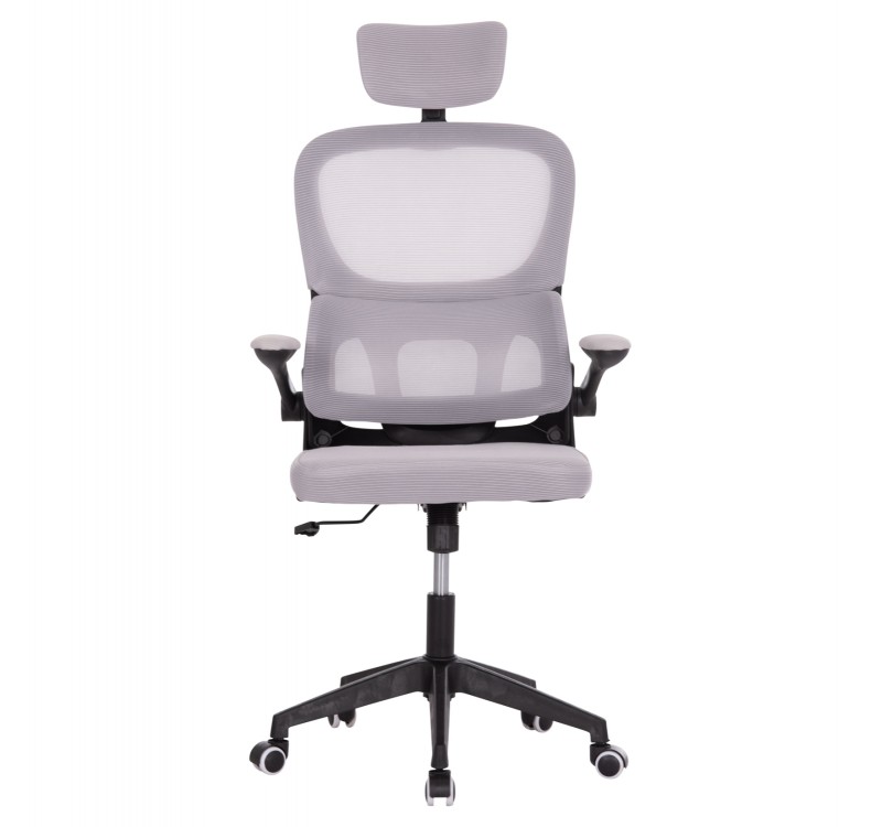 ΚΑΡΕΚΛΑ ΓΡΑΦΕΙΟΥ BASTON HM18236.02 ΓΚΡΙ MESH & ΜΑΥΡΟ PP ΣΚΕΛΕΤΟΣ 64x60x127Υεκ.