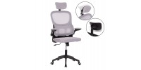 ΚΑΡΕΚΛΑ ΓΡΑΦΕΙΟΥ BASTON HM18236.02 ΓΚΡΙ MESH & ΜΑΥΡΟ PP ΣΚΕΛΕΤΟΣ 64x60x127Υεκ.