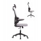 ΚΑΡΕΚΛΑ ΓΡΑΦΕΙΟΥ BASTON HM18236.02 ΓΚΡΙ MESH & ΜΑΥΡΟ PP ΣΚΕΛΕΤΟΣ 64x60x127Υεκ.
