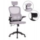 ΚΑΡΕΚΛΑ ΓΡΑΦΕΙΟΥ BASTON HM18236.02 ΓΚΡΙ MESH & ΜΑΥΡΟ PP ΣΚΕΛΕΤΟΣ 64x60x127Υεκ.