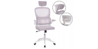 ΚΑΡΕΚΛΑ ΓΡΑΦΕΙΟΥ BASTON HM18236.03 ΓΚΡΙ MESH & ΛΕΥΚΟΣ PP ΣΚΕΛΕΤΟΣ 64x60x127Υεκ.